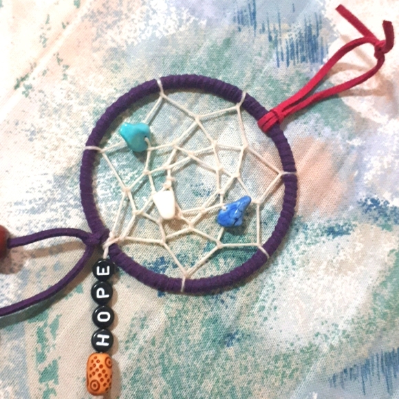 Handmade purple Dreamcatcher - Hope - Picture 3 of 4